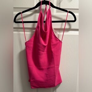 Amanda Uprichard - Hot Pink Cowl Neck Halter Top - XS